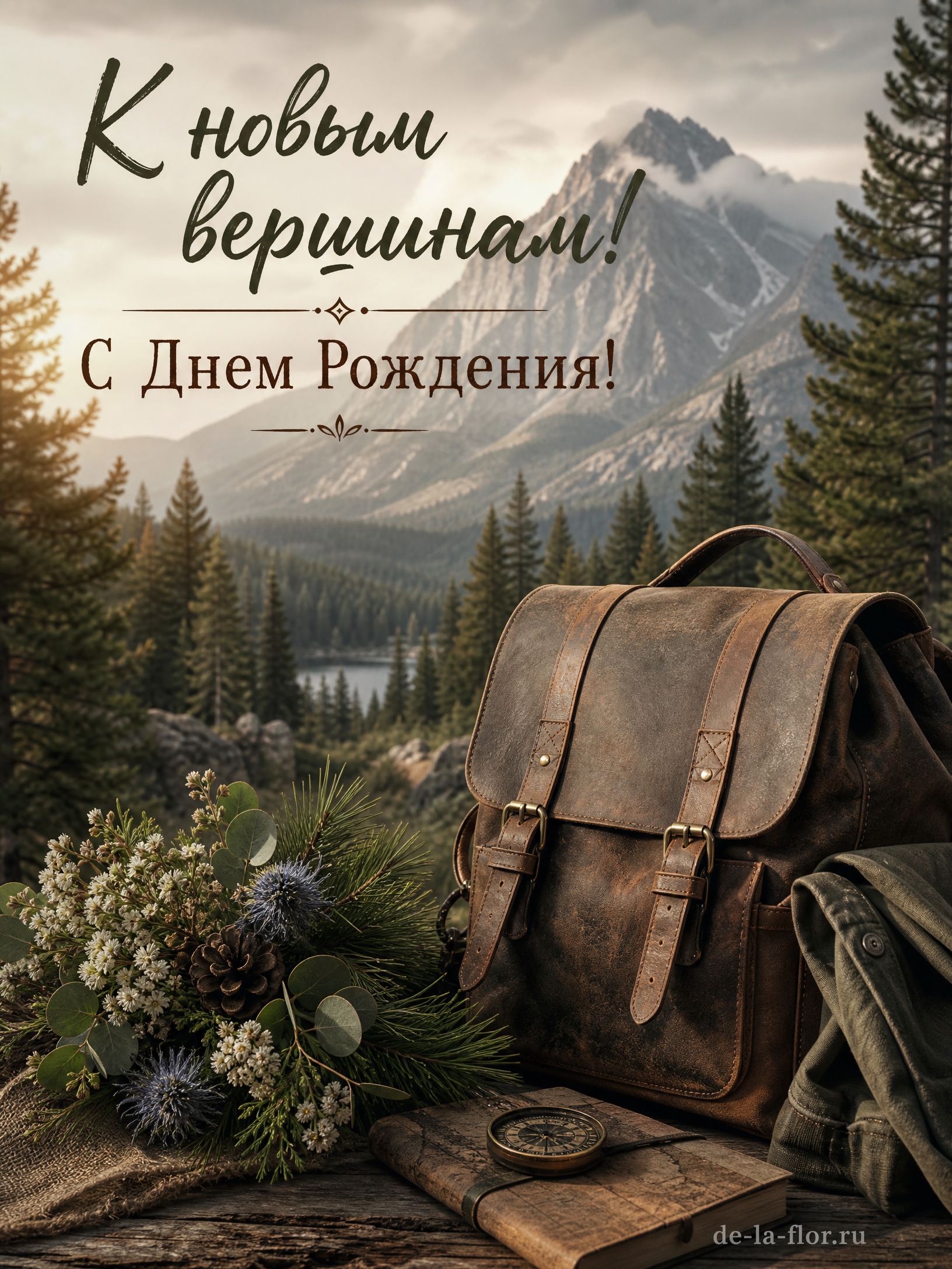 Открытка с природными мотивами от de-la-flor.ru