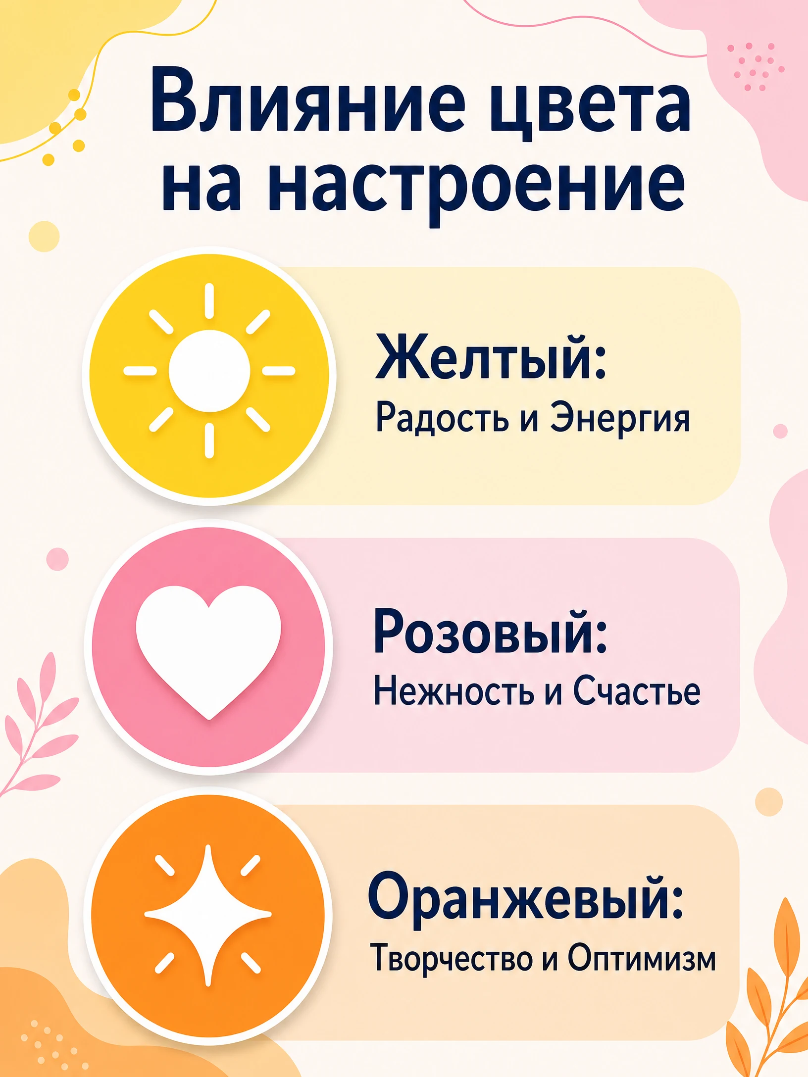Инфографика: Влияние цвета на настроение