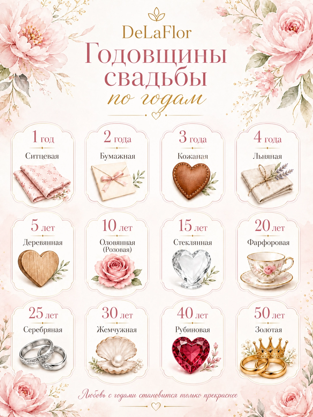 годовщины свадеб по годам